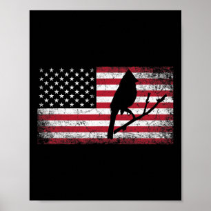 Kardinalvogel 4. Juli Amerikanische Flagge Amerika Poster