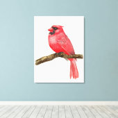 Kardinalvogel Aquarell Leinwanddruck (Insitu (Holzboden))