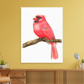 Kardinalvogel Aquarell Leinwanddruck (Insitu (Wohnzimmer))