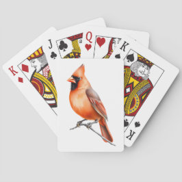 Kardinalvogel auf einem Ast sitzend Spielkarten