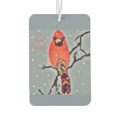 Kardinalvogel im Schneefall Autolufterfrischer (Rückseite)