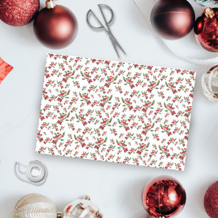 Kardinalvogel in Santa-Hut mit Seidenpapier