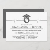 Kardiologe Abschluss | Minimalistische Einladung (Vorne/Hinten)