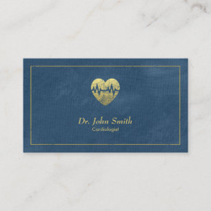 Kardiologe, Blue Leinwand Golden Frame & Heart Terminkarte