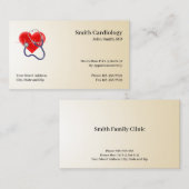 Kardiologe Cardiology Stethoscope Business Card Visitenkarte (Vorne/Hinten)