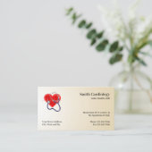 Kardiologe Cardiology Stethoscope Business Card Visitenkarte (Stehend Vorderseite)