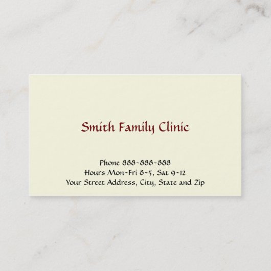 Kardiologe Doctor Medical Symbol Business Card Visitenkarte (Rückseite)