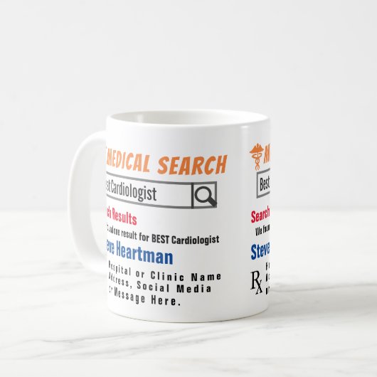 Kardiologe Funny Search Tasse (Vorderseite Links)