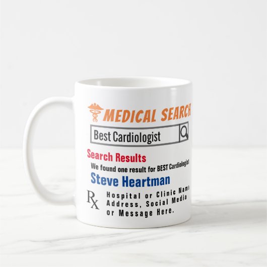 Kardiologe Funny Search Tasse (Links)