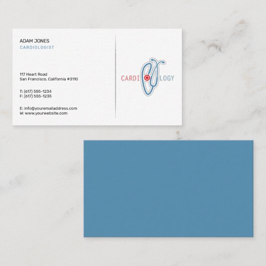 Kardiologe | Herzspezialist | Herzarzt Visitenkarte (Vorne/Hinten)