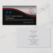 Kardiologe Medical Doctor - Ecg trace, red cross Visitenkarte (Vorne/Hinten)