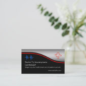 Kardiologe Medical Doctor - Ecg trace, red cross Visitenkarte (Stehend Vorderseite)