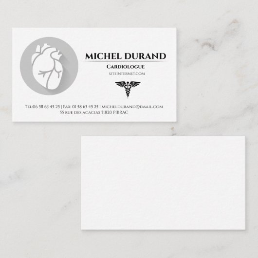 Kardiologe medizinische Visitenkarten Visitenkarte (Vorne/Hinten)