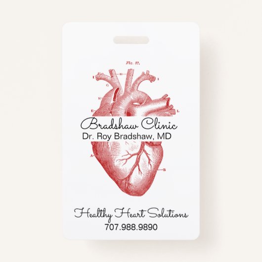 Kardiologe oder Herzklinik Anatomisches Herz Ausweis (Vorderseite)