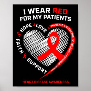 Kardiologe Rn Krankenschwestern Ich Trage Rote Her Poster