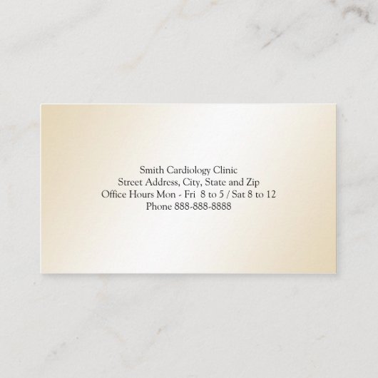 Kardiologe Visitenkarte (Rückseite)