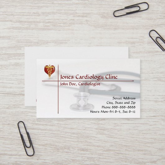 Kardiologe Visitenkarte (Vorderseite/Rückseite Beispiel)