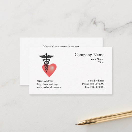 Kardiologe Visitenkarte Terminkarte (Vorderseite/Rückseite Beispiel)