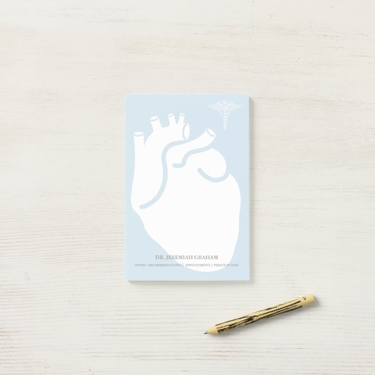 Kardiologen-personalisierter Name Post-it Klebezettel (Auf Schreibtisch)