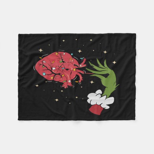 Kardiologie Anatomie Hört Weihnachtskrankheit Xmas Fleecedecke (Vorderseite (Horizontal))