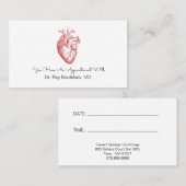 Kardiologie des anatomischen Herzens oder Kardiolo Terminkarte (Vorne/Hinten)