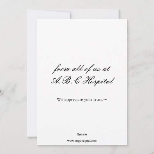 Kardiologie Feiertagskarte (Rückseite)