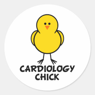 Kardiologie-Küken Runder Aufkleber