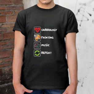 Kardiologie, Malerei, Musik, Wiederholungsarzt T-Shirt