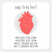 Kardiologie Quadratischer Aufkleber (Vorderseite)