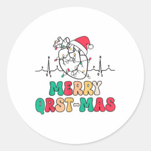 Kardiologie Weihnachts Ecg Herzanatomie Tachy Runder Aufkleber