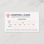 Kardiologieklinik | Saubere Ernennung Visitenkarte (Rückseite)