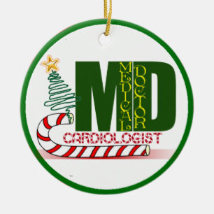 KARDIOLOGISTISCHER HERZARZT CHRISTMAS MERRY KERAMIKORNAMENT