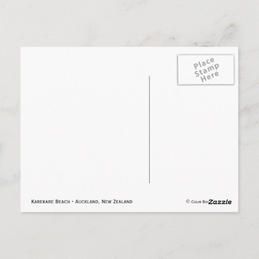 Karekare Beach - Auckland, Neuseeland Postkarte (Rückseite)