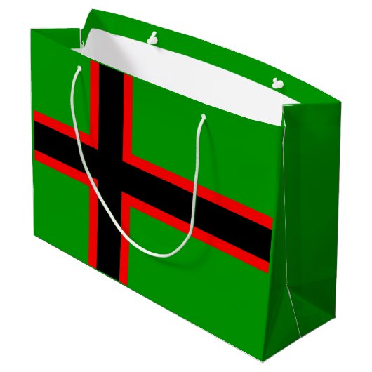 Karelia-Nationalflagge Große Geschenktüte (Rückseite Schrägansicht)