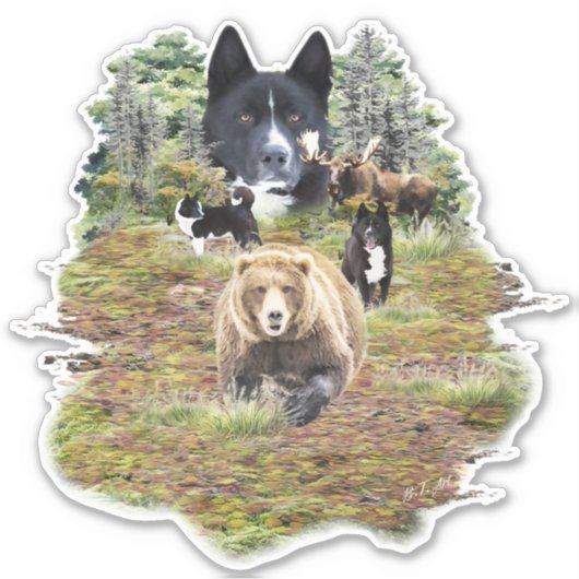 Karelian Bear Dog Aufkleber (Vorderseite)