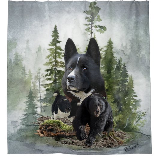 Karelian Bear Dog Duschvorhang (Vorderseite)