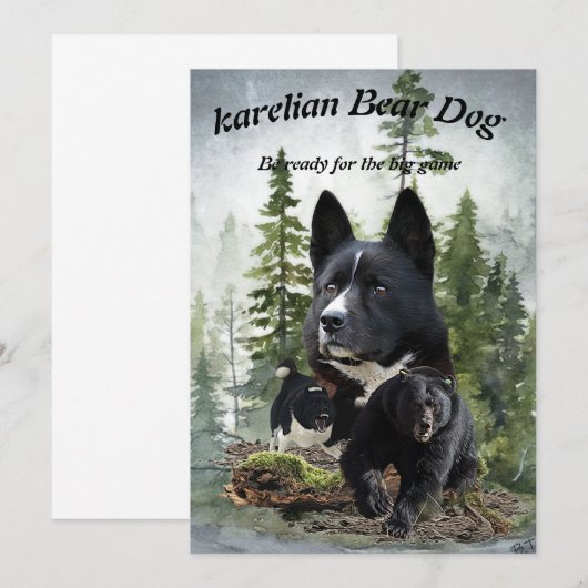 Karelian Bear Dog Einladung (Vorne/Hinten)