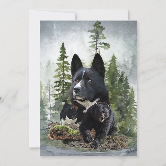 Karelian Bear Dog Einladung (Rückseite)