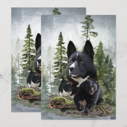Karelian Bear Dog Einladung (Vorne/Hinten)