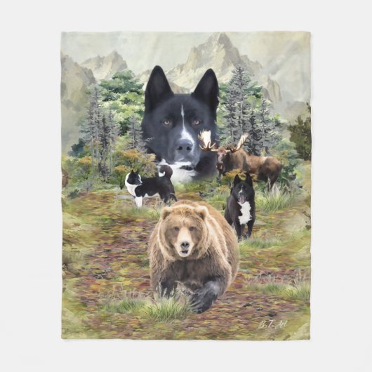 Karelian Bear Dog Fleecedecke (Vorderseite)