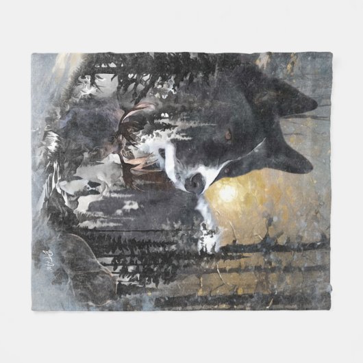 Karelian Bear Dog Fleecedecke (Vorderseite (Horizontal))