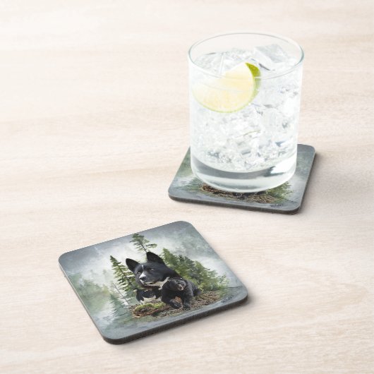 Karelian Bear Dog Getränkeuntersetzer (Rechte Seite)