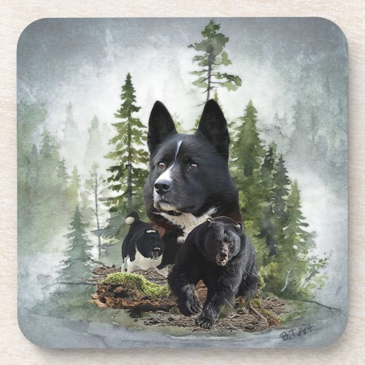 Karelian Bear Dog Getränkeuntersetzer (Vorderseite)