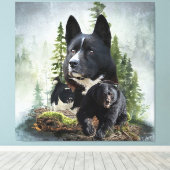 Karelian Bear Dog Leinwanddruck (Insitu (Holzboden))
