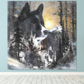 Karelian Bear Dog Leinwanddruck (Insitu (Holzboden))
