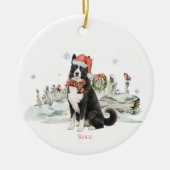 Karelian Bear Dog Monogramm Keramik Ornament (Vorne)