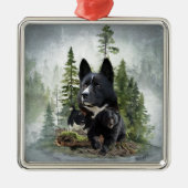 Karelian Bear Dog Ornament Aus Metall (Vorne)