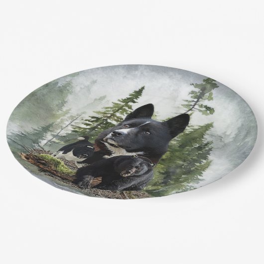 Karelian Bear Dog Pappteller (Schrägansicht)