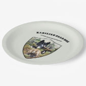 Karelian Bear Dog Pappteller (Schrägansicht)