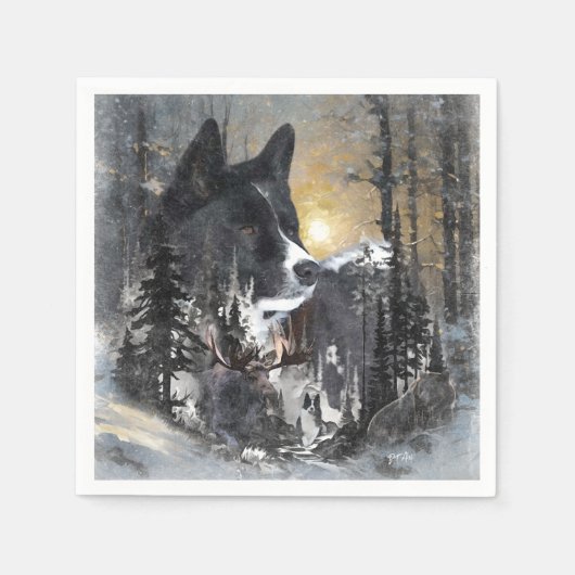 Karelian Bear Dog Serviette (Vorderseite)